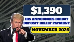 IRS Announces $1,390 Direct Deposit Relief Payment For November 2025